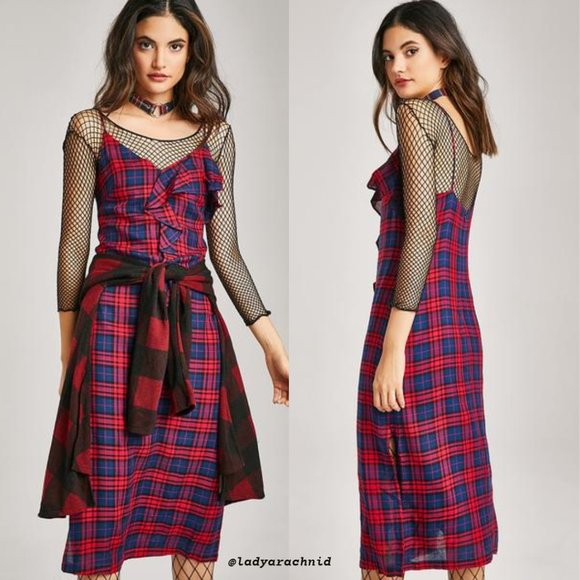 Dolls Kill Dresses & Skirts - 'Tardy Tendencies' plaid midi dress